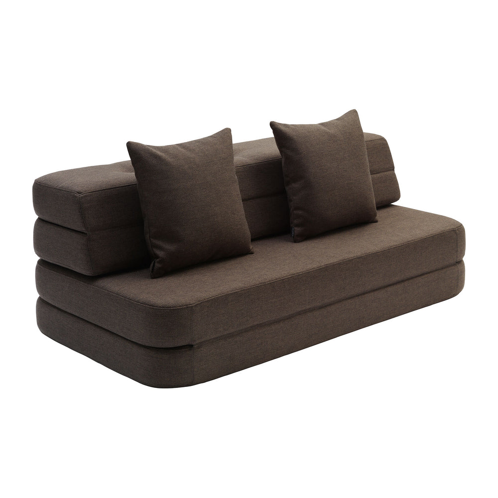 By KlipKlap KK 3 Fold Sofa XL Soft 140 cm Brown w. Sand