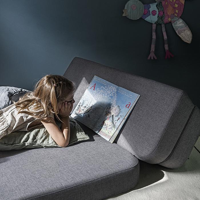 KK 3 Fold Sofa - Grey - reading time